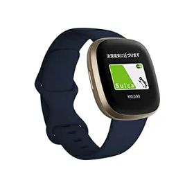 【中古】 【Suica対応】Fitbit Versa 3 スマートウォッチ ミッドナイト/ソフトゴールド [6日間以上のバッテリーライフ/Alexa搭載/GPS搭載]