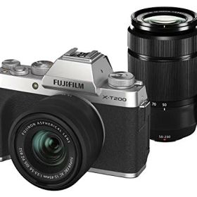 【中古】「非常に良い」富士フイルム(FUJIFILM) ミラーレス一眼カメラ X-T200ダブルズームレンズキット シルバー X-T200WZLK-S