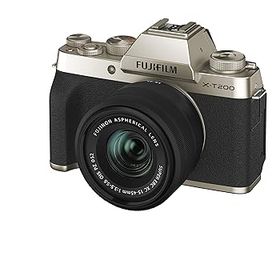 【中古】【39shop】富士フイルムFUJIFILM★ミラーレス一眼カメラ X-T200レンズキット シャンパンゴールド X-T200LK-G（良い）