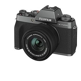 【中古】(非常に良い)FUJIFILM ミラーレス一眼カメラ X-T200レンズキット ダークシルバー X-T200LK-DS