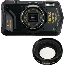 PENTAX ペンタックス WG-8 ブラック＋DW-5 ワイドコンバージョンレンズセット【wg8set】