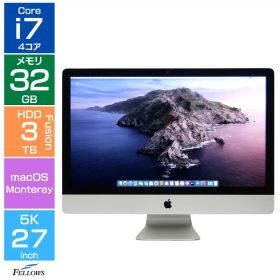 【エントリーでポイント5倍】 【Cランク 訳あり】中古 デスクトップ 液晶一体型 Apple iMac Retina 5K 27インチ Late 2015 Monterey Core i7 4GHz メモリ 32GB 3TB Fusion Drive Radeon R9 M395X GDDR5 4GB Thunderbolt2 元箱付き アップル アイマック
