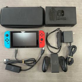 【画面ヒビ有】Switch バッテリー強化版 ネオン 有線LANアダプタ等付属