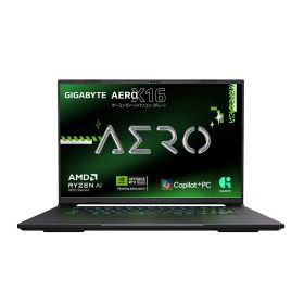 NVIDIA® Studio対応 Copilot+PC 薄さ16.7mmの軽量薄型設計 クリエイター向け GIGABYTE AERO X16 ノートパソコン ((WQXGA 日本語配列 | RTX 5060 | Ryzen AI 7 350 | 32gb), スペースグレイ)