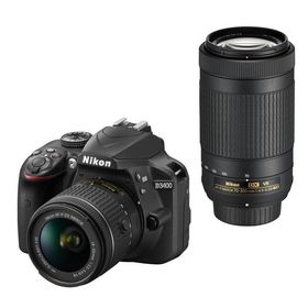 【中古】Nikon デジタル一眼レフカメラ D3400 ダブルズームキット ブラック D3400WZBK