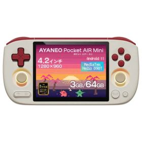 【新品】AYANEO Pocket AIR Mini Androidゲーム機 Helio G90T/3GB/64GB/4.2型 4:3/Android 11 レトロホワイト 国内正規版 Wi-Fiモデル aypam-364lw