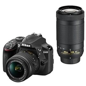 【中古】Nikon デジタル一眼レフカメラ D3400 ダブルズームキット ブラック D3400WZBK