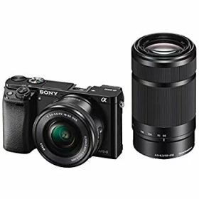 【中古】【非常に良い】SONY ミラーレス一眼 α6000 ダブルズームレンズキット E PZ 16-50mm F3.5-5.6 OSS + E 55-210mm F4.5-6.3 OSS ブラック ILCE-6000Y B