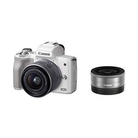 Canon ミラーレス一眼カメラ EOS Kiss M ダブルレンズキット ホワイト EOSKISSMWH-WLK