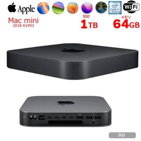 【中古パソコン】Apple Mac mini MRTT2J/A A1993 2018 小型デスク 選べるOS [Core i7 8700B 3.2GHz メモリ64GB SSD1TB 無線 BT スペースグレイ ]：良品
