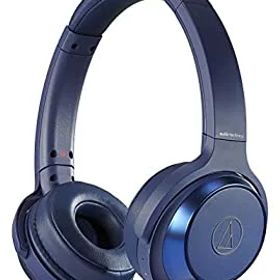 【中古】audio-technica ワイヤレスヘッドホン 重低音/Bluetooth マイク付き 最大70時間再生 密閉型 ブルー ATH-WS330BT BL
