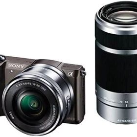 【中古】 ソニー ミラーレス一眼 α5100 ダブルズームキット E PZ 16-50mm F3.5-5.6 OSS + E 55-210mm F4.5-6.3 OSS ブラウン ILCE-5100Y-T 当店保証30日間 人気 ミラーレス 一眼レフ