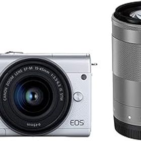 【中古】［非常に良い］Canon ミラーレス一眼カメラ EOS M200 ダブルズームキット ホワイト EOSM200WH-WZK