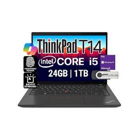Lenovo ThinkPad T14 Business Laptop (14" FHD+ IPS, Intel 10 Core i5-1335U, 24GB RAM, 1TB SSD) 5MP Webcam, 2 Thunderbolt 4, 2024 AI PC, Win 11 Pro w/US