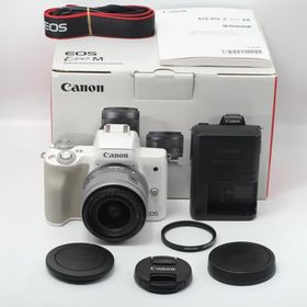 Canon ミラーレス一眼カメラ EOS Kiss M 標準ズームキット ホワイト EOSKISSMWH-1545ISSTMLK