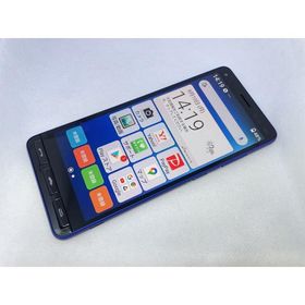 ★送料無料★美品★Ymobile★かんたんスマホ2+ A201KC★ブルー★0004280001012★SYS★08/10