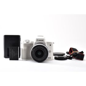 美品 Canon EOS Kiss M ホワイト(EF-M15-45mm F3.5-6.3 IS STMレンズキット)