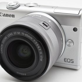 キヤノン ミラーレス一眼 CANON EOS M200 レンズキット ホワイト 中古 Wi-Fi Bluetooth スマホに送れる 新品SDカード付き 届いてすぐに使