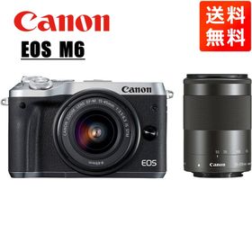 キヤノン Canon EOS M6 EF-M 15-45mm 55-200mm ダブルレンズキット シルバー ミラーレス一眼 カメラ 中古