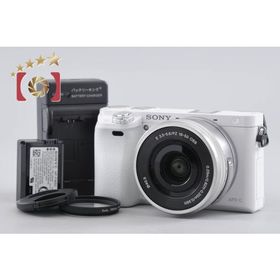 【中古】SONY ソニー α6000 ILCE-6000 ホワイト パワーズームレンズキット シャッター回数僅少 多言語対応