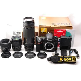 Nikon ニコン D750 単焦点＆標準＆超望遠トリプルレンズセット 美品 SDカード(16GB)付き