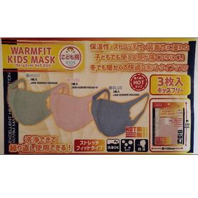 ウォームフィット キッズ マスク 3枚入り ミント (6個までクロネコゆうパケット可：コンビニ受け取り代引別途送料460円：沖縄県別途送料1560円)
