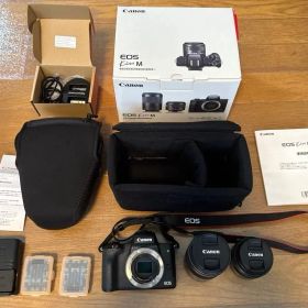 【美品】Canon EOS Kiss M ダブルズームキット ブラック付属品有