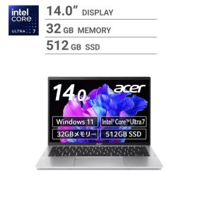 エイサー ノートPC/14.0インチ/Core Ultra7 155H/メモリ 32GB/SSD 512GB/SFG14-72-H73Y/F Acer Laptop / 14.0-inch Display / Intel Core Ultra 7 155H / 32GB Memory / 512GB SSD / SFG14-72-H73Y ノートPC/14.0イン パソコン ラップトップ 薄型 軽量 高性能 ビジネス