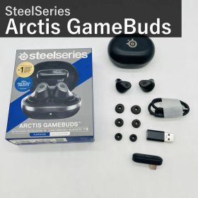 SteelSeries スティールシリーズ Arctis GameBuds 61680 ブラック ワイヤレスゲーミングイヤホン 2.4GHz USB-Cドングル付属 Bluetooth5.3 ANC IP55防塵防水 PS5 Switch PC 国内正規品