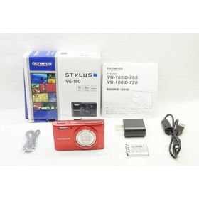 美品 OLYMPUS オリンパス STYLUS VG-180 コンパクトデジタルカメラ レッド 元箱付 260812ak