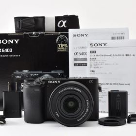 新品級 箱あり SONY ソニー α6400 黒 ブラック / E 3.5-5.6 16-50mm PZ OSS II レンズキット ミラーレス一眼カメラ シャッター数42枚と極小 #4544