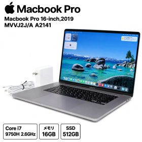Apple Macbook Pro 16-inch,2019 MVVJ2J/A スペースグレー Core i7 9750H 2.6GHz メモリ 16GB SSD 512GB A2141 AMD Radeon Pro 5300M 4GB マックブックプロ Bランク T35H 中古