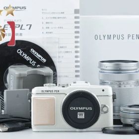【中古】OLYMPUS オリンパス PEN Lite E-PL7 EZ ダブルズームキット ホワイト 元箱付き
