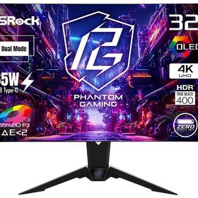ASRock｜アスロック PGO32UFS2C ゲーミング液晶ディスプレイ(31.5型/WOLED/4K UHD 3840×2160/480Hz/0.03ms)Phantom Gaming[PGO32UFS2C]