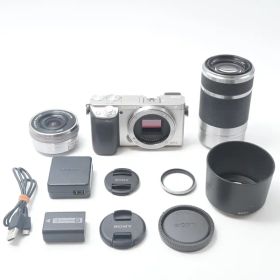 ソニー SONY α6000 ダブルズームレンズキット シルバー ILCE-6000Y S[美品B]