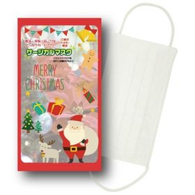 クリスマス サージカルマスク1枚入 /景品/粗品/ノベルティ/販促/プレゼント ★ロット割れ不可 600個単位でご注文願います
