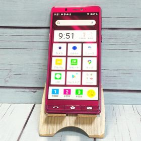 Softbank A001SH ワインレッド シンプルスマホ5 本体 白ロム SIMロック解除済み SIMフリー B390663