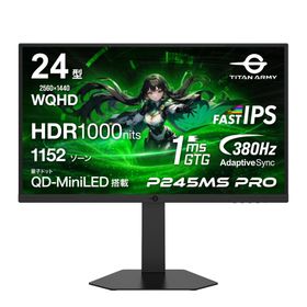 Titan Army タイタンアーミー WQHD対応 24型HDR 1000nits対応ゲーミングモニター P245MS PRO