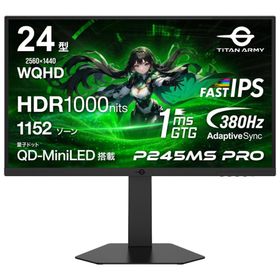 Titan Army｜タイタンアーミー ゲーミング液晶ディスプレイ(24型/ FAST IPS/ WQHD 2560×1440/ 380Hz/ 1ms)(ブラック) P245MS PRO 返品種別A