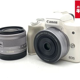 【中古】 【並品】 キヤノン EOS Kiss M ダブルレンズキット ホワイト