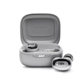 【中古】（新古品） JBL LIVE FREE 2 ワイヤレスイヤホン bluetooth マルチポイント/ハイブリッド ノイズキャンセリング/IPX5/ワイヤレス充電対応/シルバー/ JBLLIVEFREE2TWSSIL