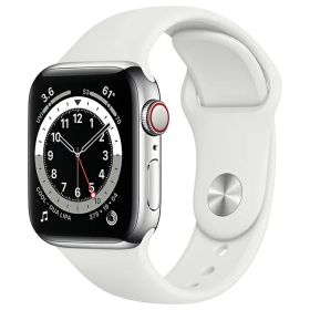 新品 Apple Apple Watch Series 6 GPS+Cellularモデル 40mm M06T3J/A [シルバーステンレススチールケース/ホワイトスポーツバンド] デュアルコア ウェアラブル端末・スマートウォッチ,活動量計 Watch OS