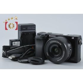【中古】SONY ソニー α6000 ILCE-6000 ブラック パワーズームレンズキット シャッター回数僅少 多言語対応