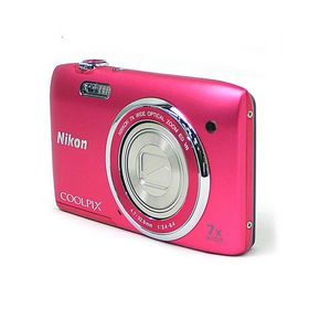 爆買【中古】Nikon デジカメ COOLPIX S3500 ピンク/2005万画素 液晶画面いたみ
