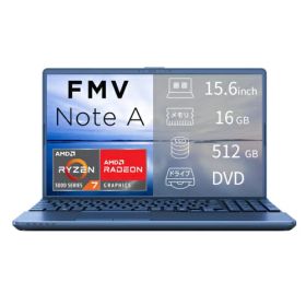 富士通(FUJITSU) FMV Note A FMVA700L1L 15.6型 Ryzen 7 Win11Home メモリ16GB SSD512GB Officeオプション付 ノートパソコン メタリックブルー