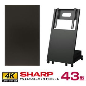 予約受付(11月下旬入荷予定) 【セット商品】シャープ 4k対応 デジタルサイネージ 43型 PN-HW432 傾斜型スタンド 日本フォームサービス UD-NFS-02 SHARP