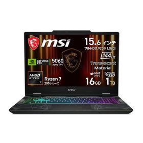 ゲーミングノートパソコン MSI Cyborg-A15-AI-B2HWFKG-5554JP 15.6型/Windows11Home/Ryzen7 260/NVIDIA GeForce RTX 5060/16GB/1TB 6501-4711377440899