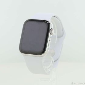 (中古)Apple Apple Watch Series 4 GPS + Cellular 44mm ステンレススチールケース ホワイトスポーツバンド(258-ud)