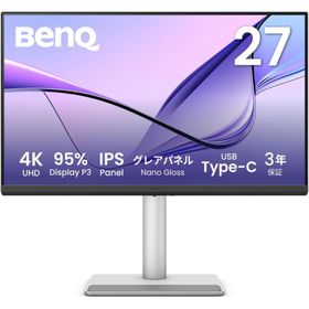 BenQ ベンキュー 4K対応27型Mac向けモニター Type-C 90W給電 グレアパネル 高さ調整 回転 MA270UP