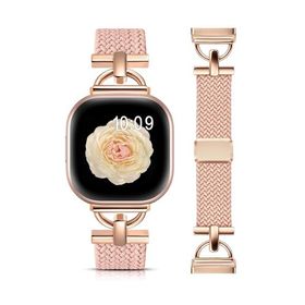 コンパチブル Fitbit Versa 4／Versa 3 バンド 編み込み ナイロン Sense 2／Sense ベルト 伸縮性